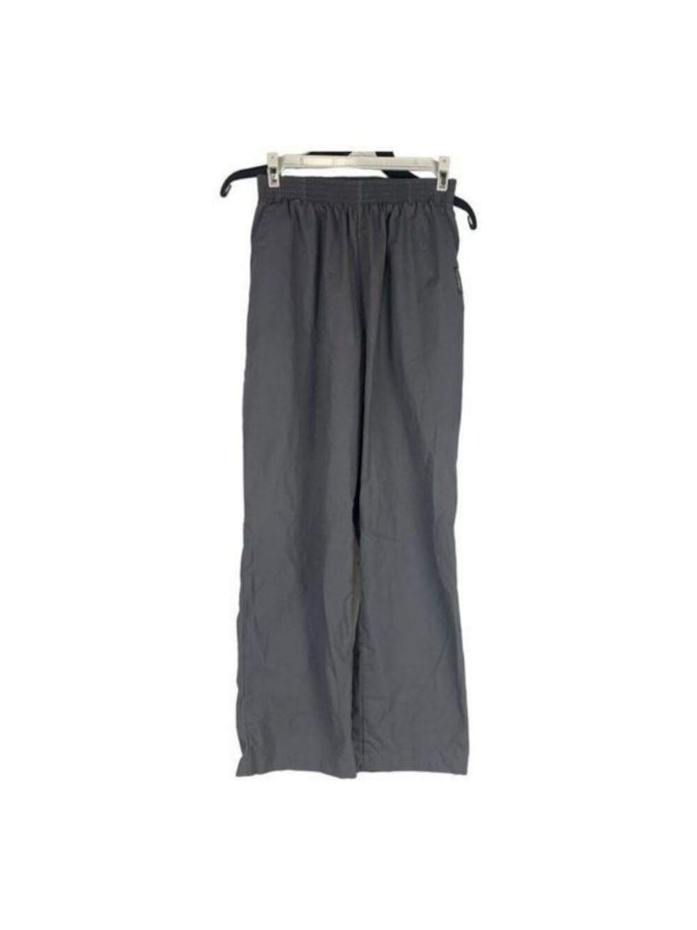 Landau Medium Petite Womens Gray Elastic Waist Scrub Pants Lightweight